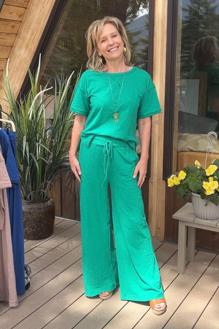 Zen Cotton Slub Lounge Set (Kelly Green)