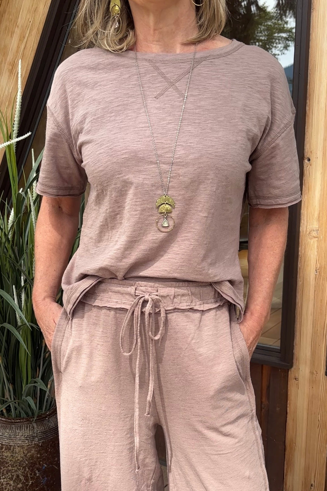 Zen Cotton Slub Lounge Set (Cocoa)