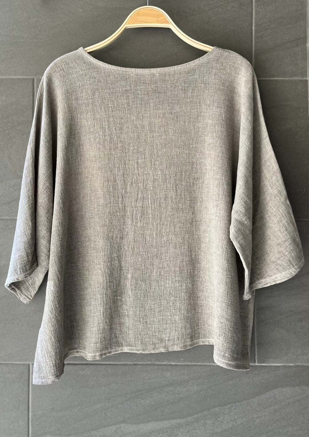 Meo Linen Boxy Pocket Tee (Taupe)