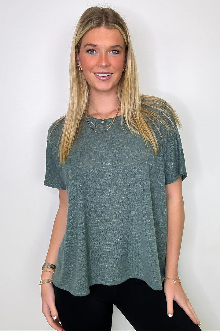 Zen Light Knit Pocket Tee (Ash Jade)