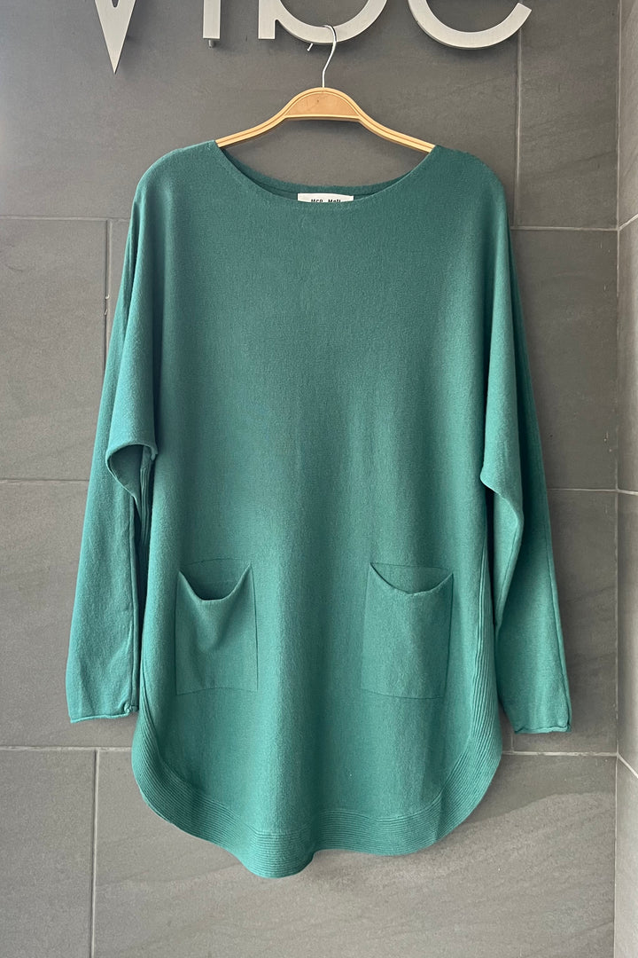 Meo Oversized Button Sweater (Turquoise)