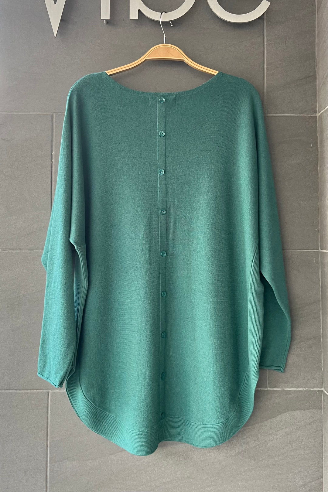 Meo Oversized Button Sweater (Turquoise)