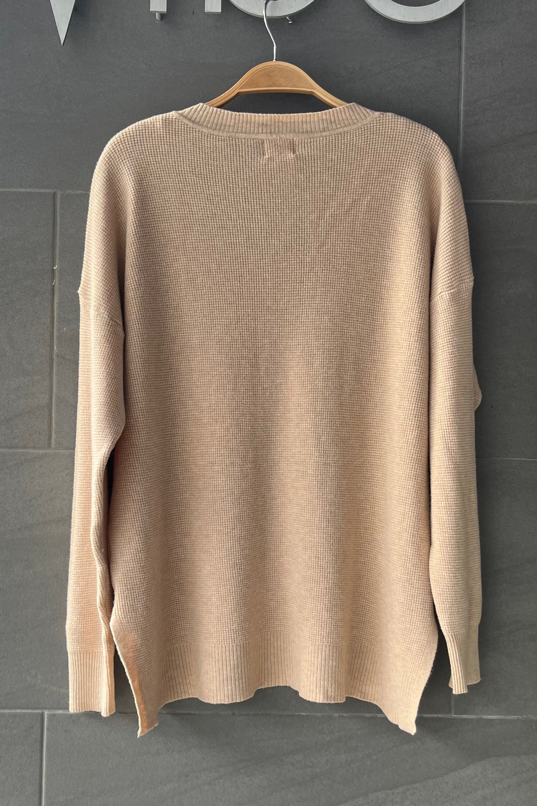 Dreamy Waffle Sweater (Light Taupe)