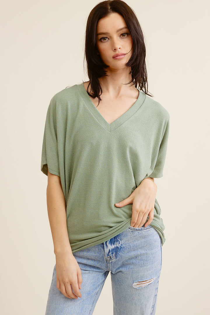 Jolie Slouchy Dolman Tee (Sage)