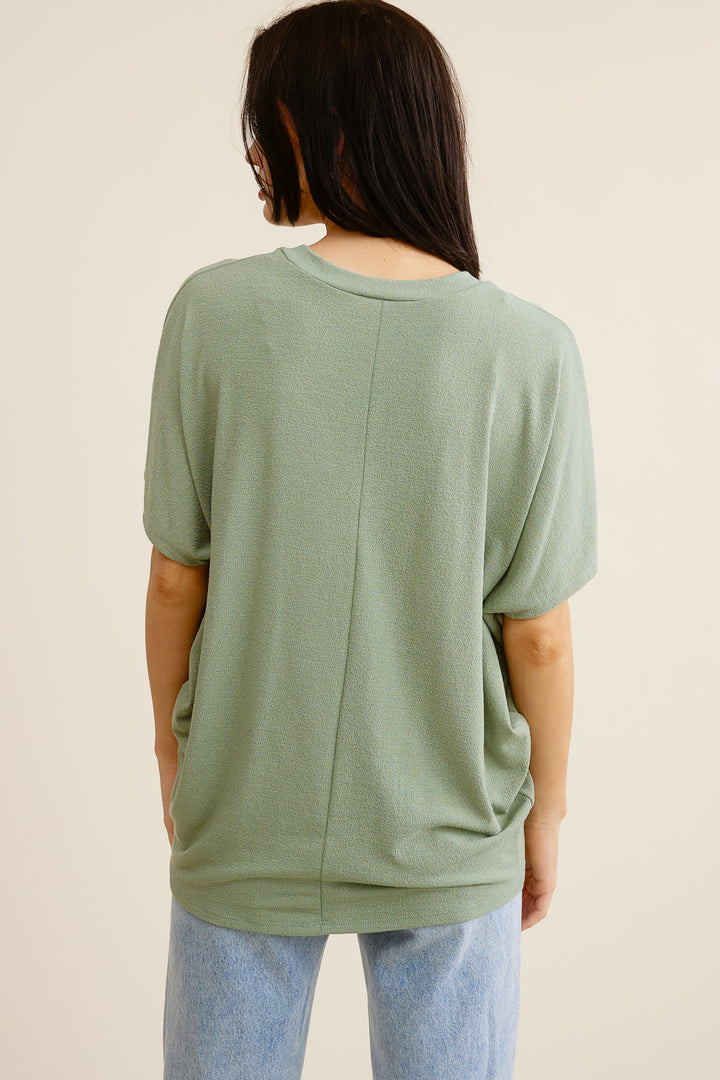 Jolie Slouchy Dolman Tee (Sage)