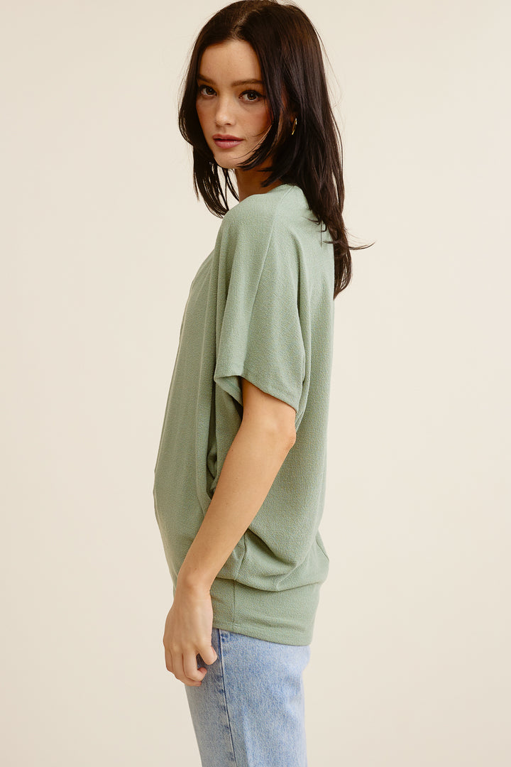 Jolie Slouchy Dolman Tee (Sage)