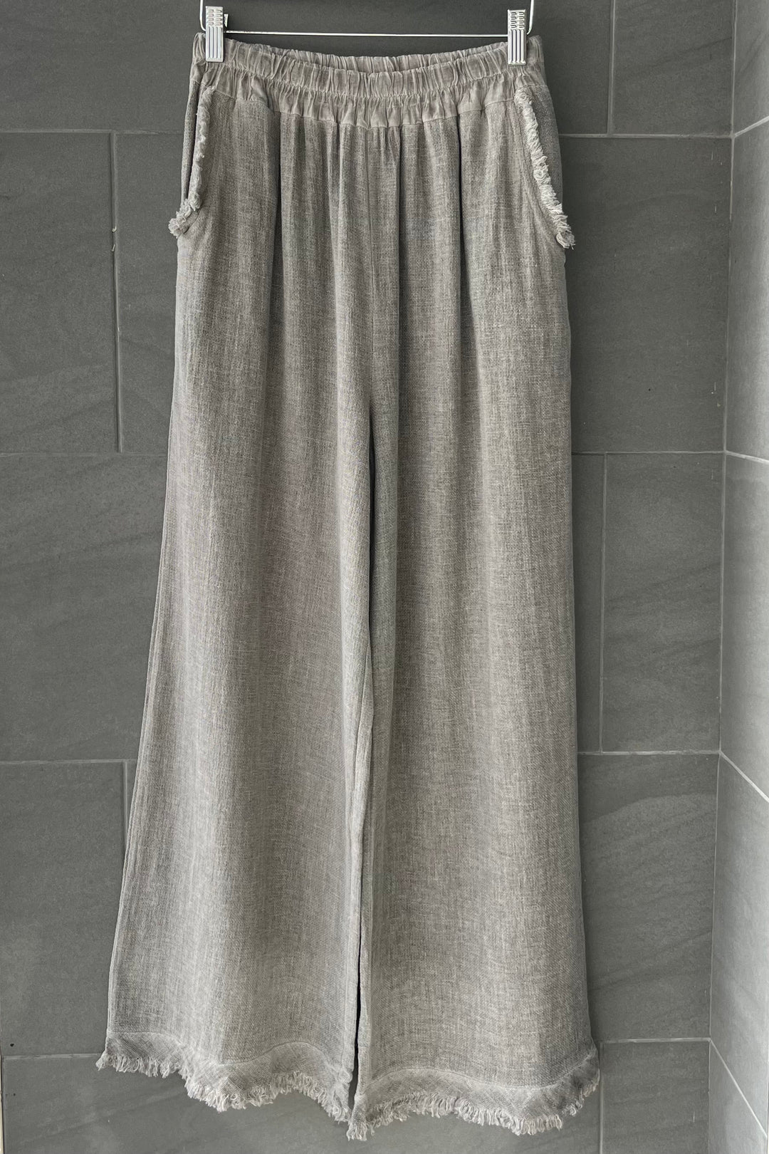 Meo Linen Saluzzo Fray Pants (Taupe)