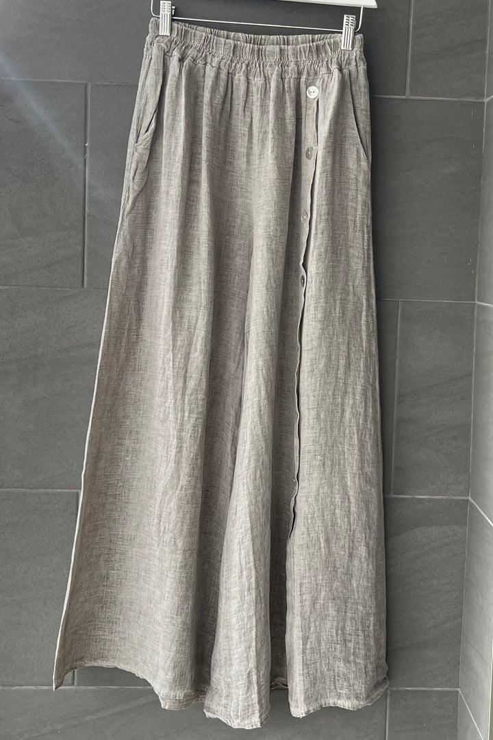 Meo Linen Milena Button Pants (Taupe)