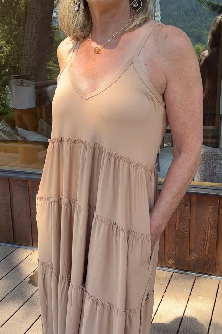 Zen Pocket Maxi Dress (Tan)