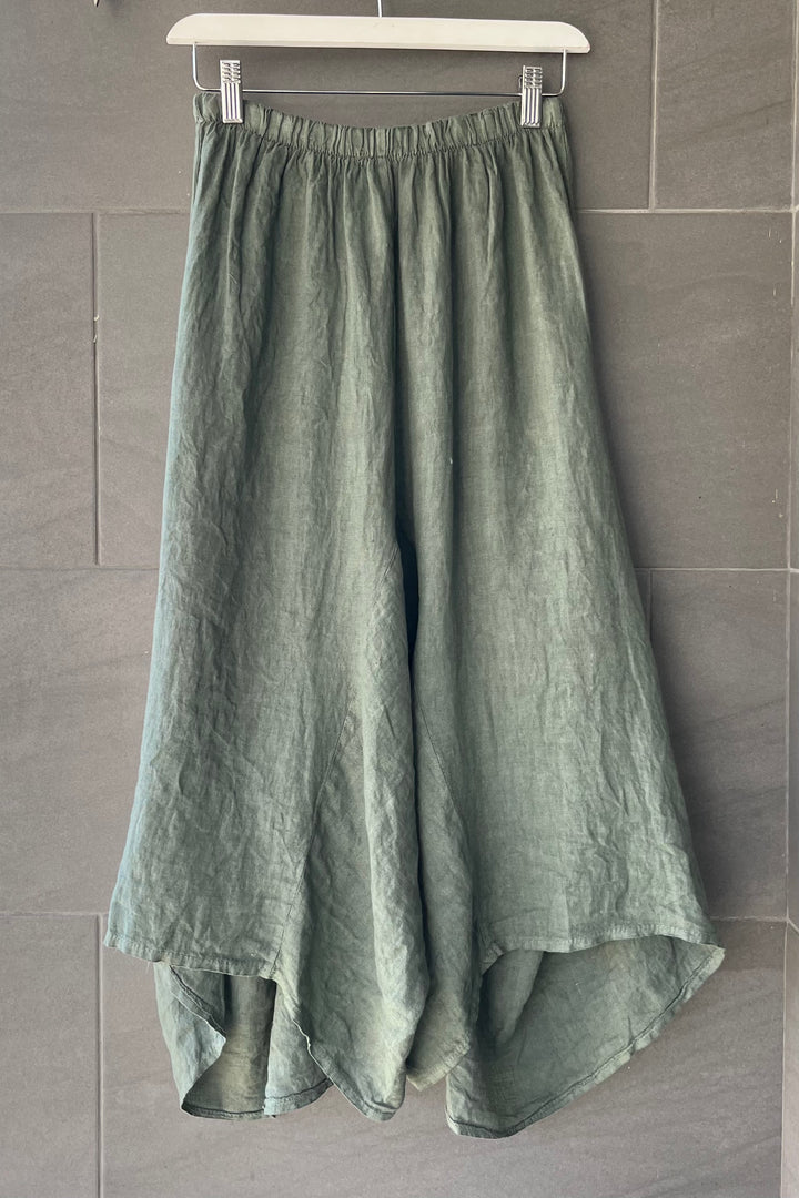 Meo Linen Crop Harem Pants (Olive)