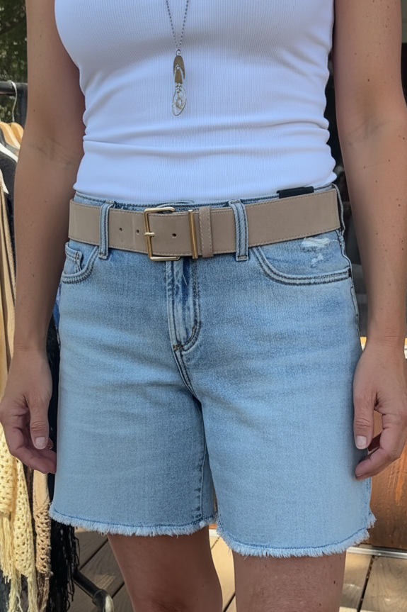 Most Wanted Everyday Essentials Suede Belt (Taupe)