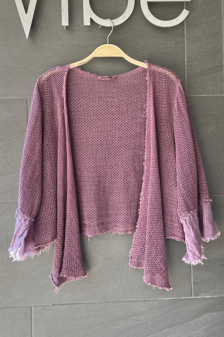 Meo Linen Maui Cardigan (Plum)