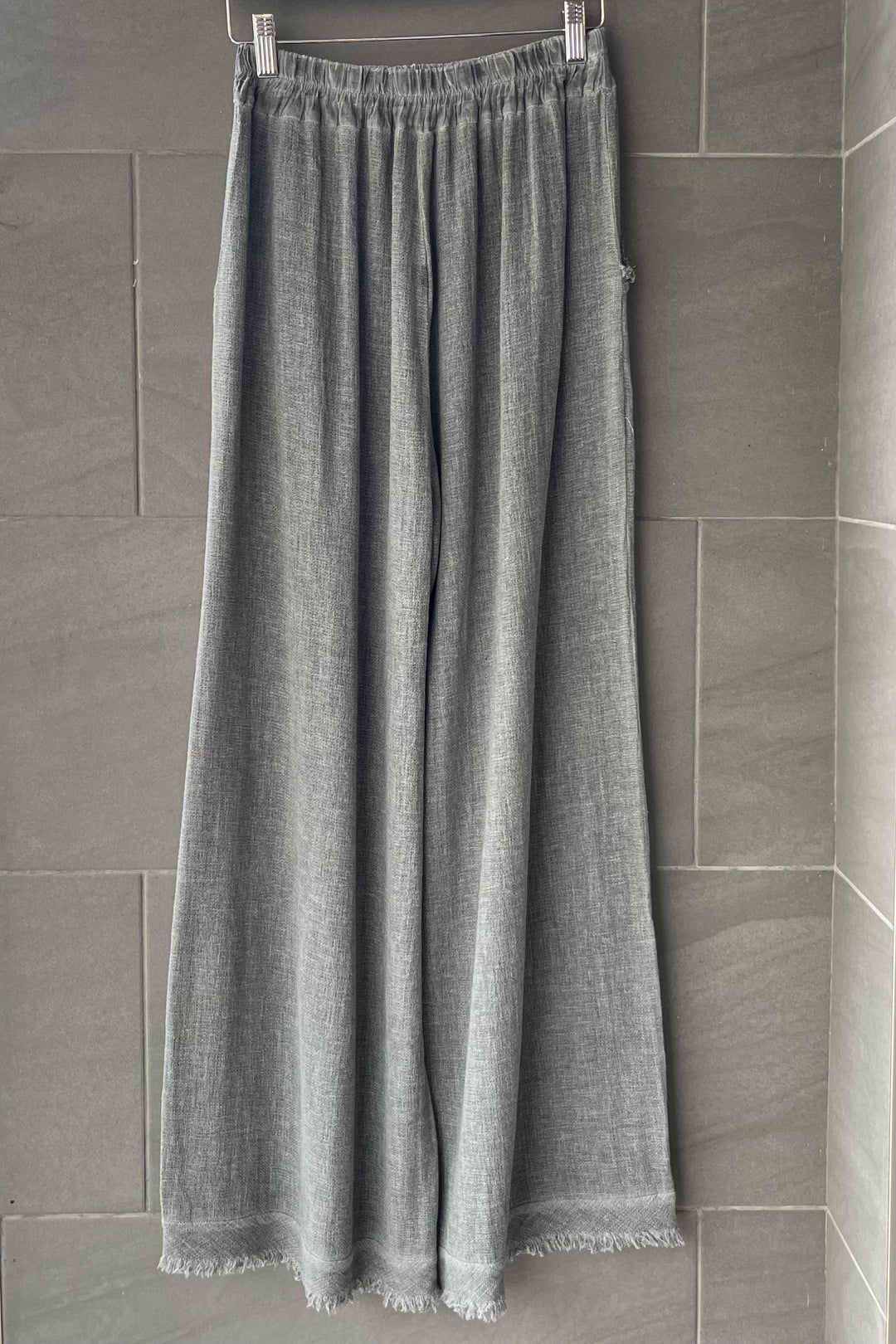 Meo Linen Saluzzo Fray Pants (Charcoal)