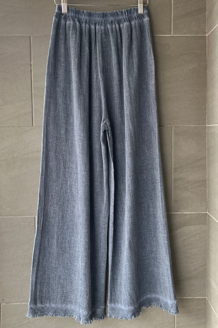 Meo Linen Saluzzo Fray Pants (Navy)