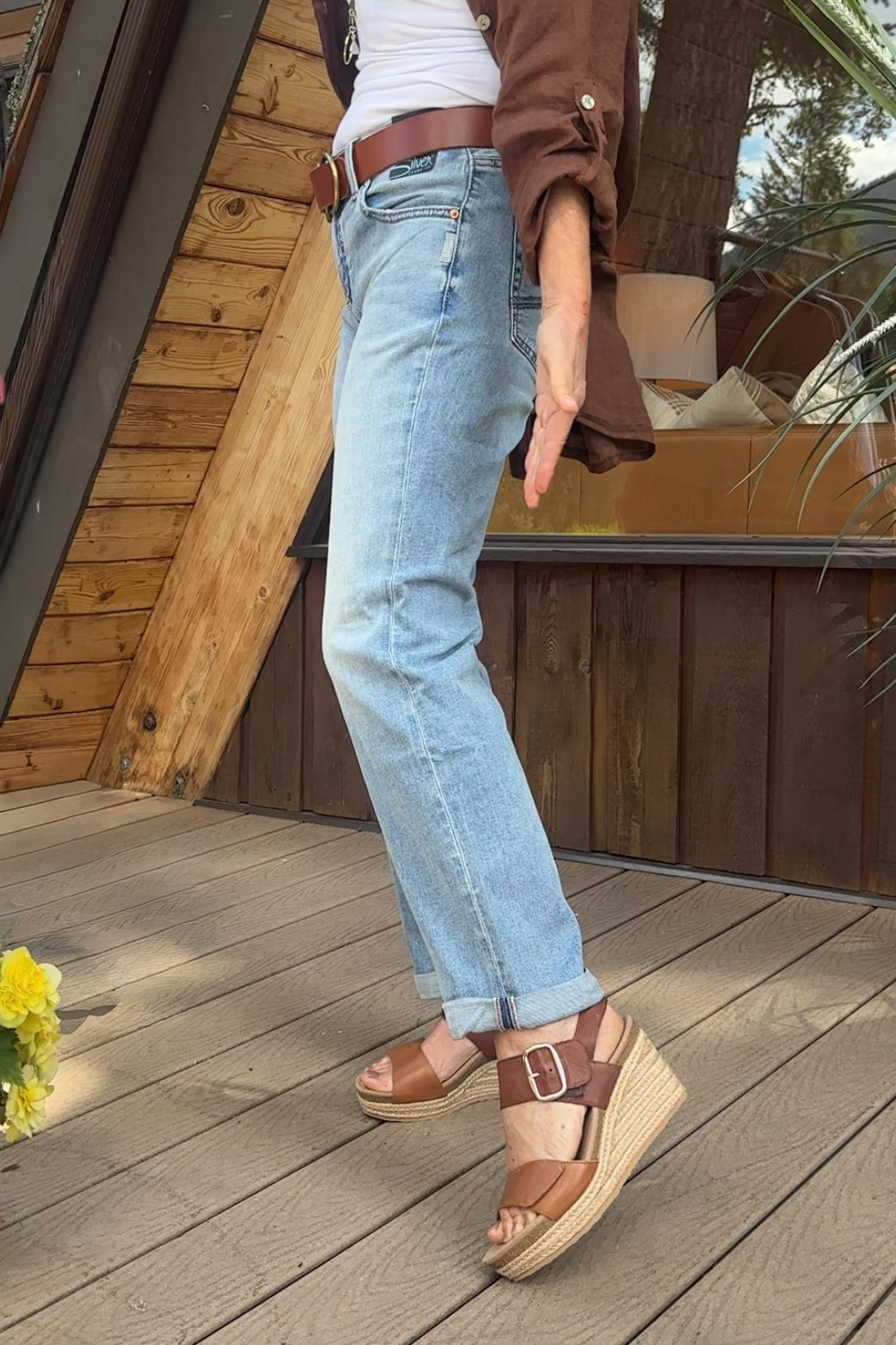 Silver Mid Rise Boyfriend Jean