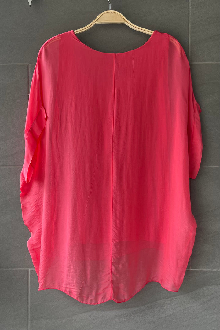 Natalie Silk Tee (Berry)