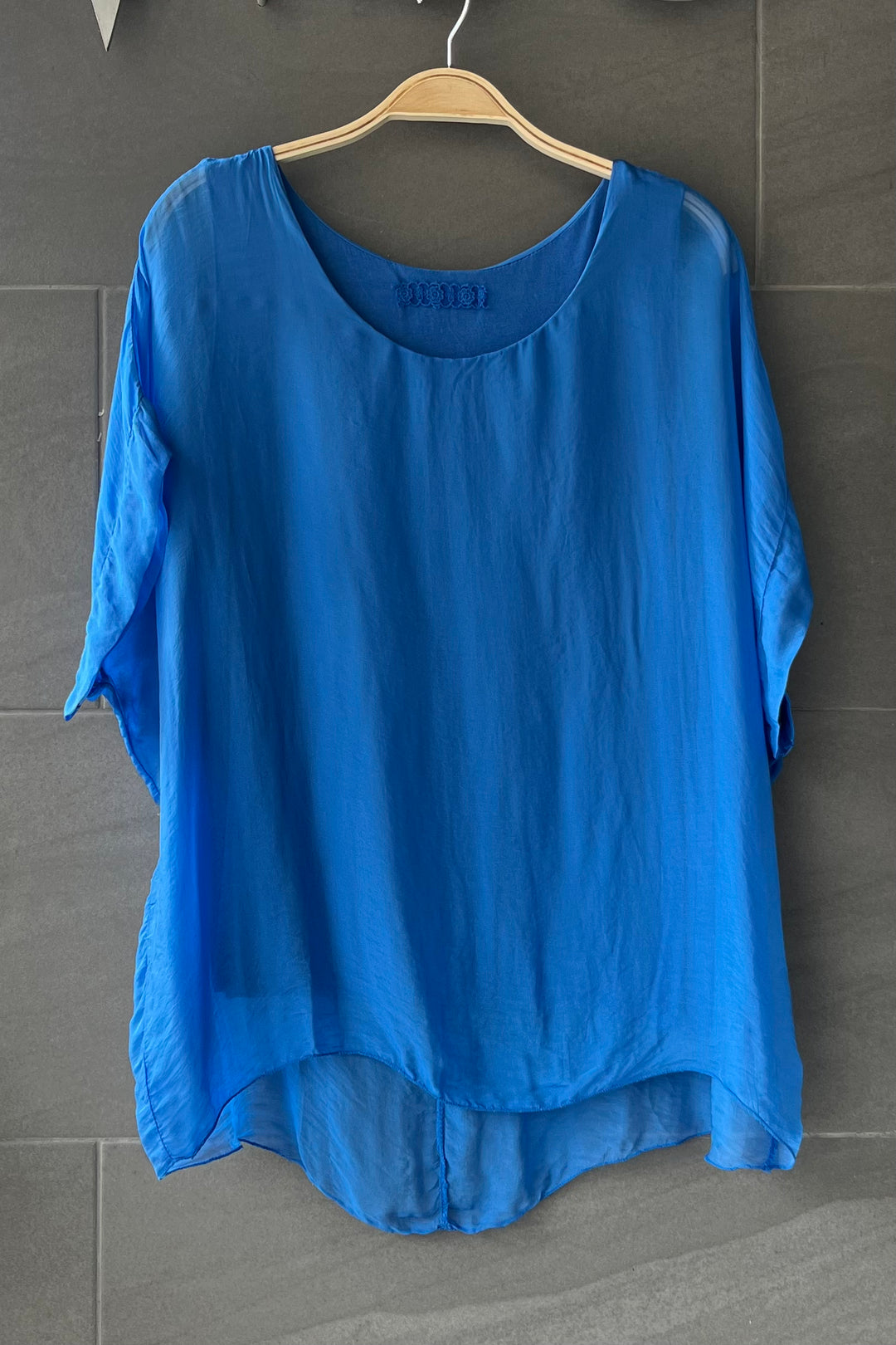 Natalie Silk Tee (Royal)
