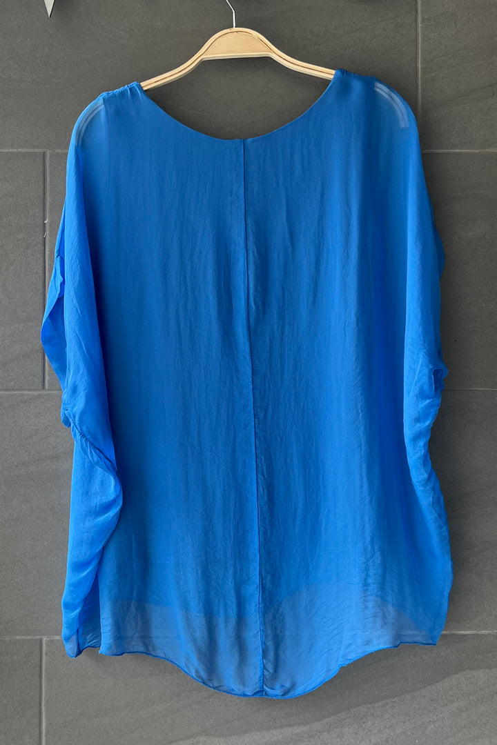 Natalie Silk Tee (Royal)