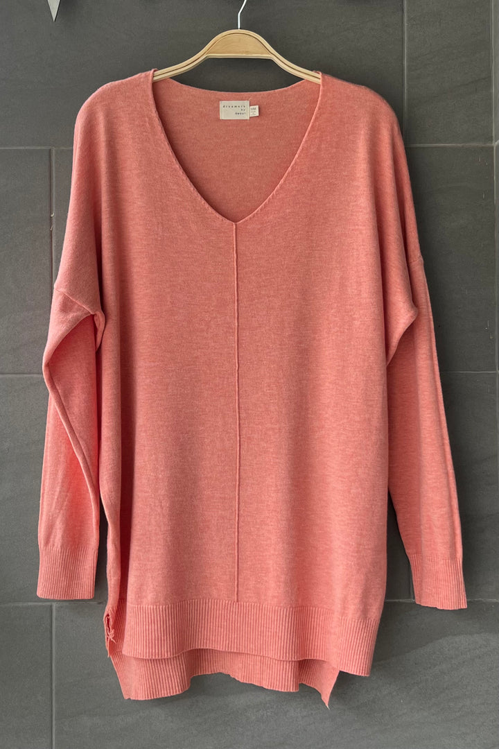 Comfy As Can Be Sweater (Heather Coral)