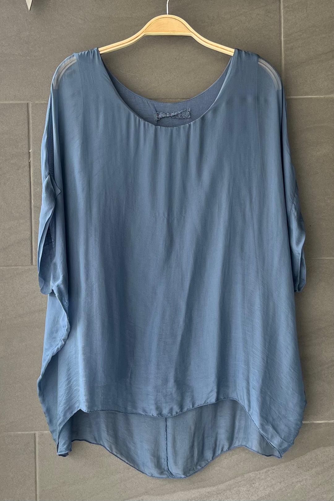 Natalie Silk Tee (Dark Denim)