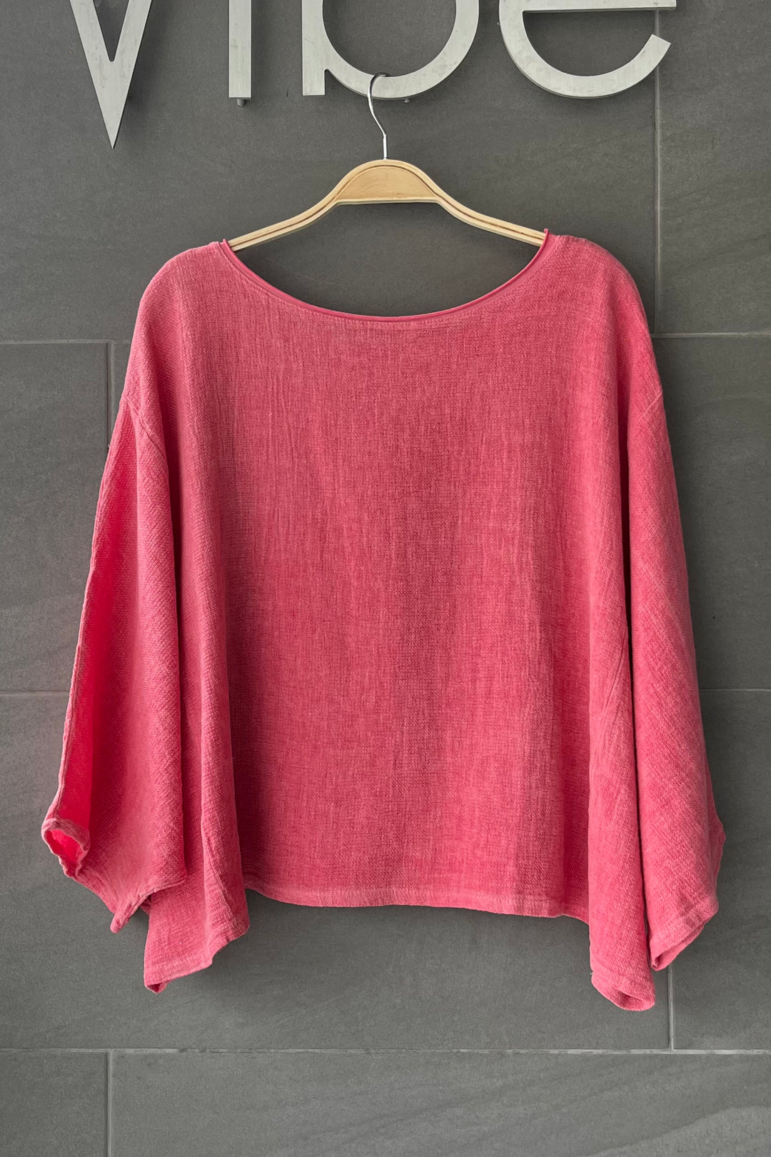 Meo Linen Boxy Dolman Tee (Berry)