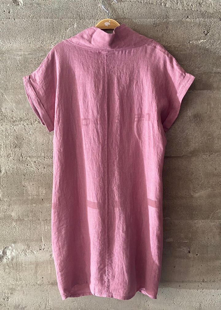 Meo Linen Pocket Dress (Dark Pink)