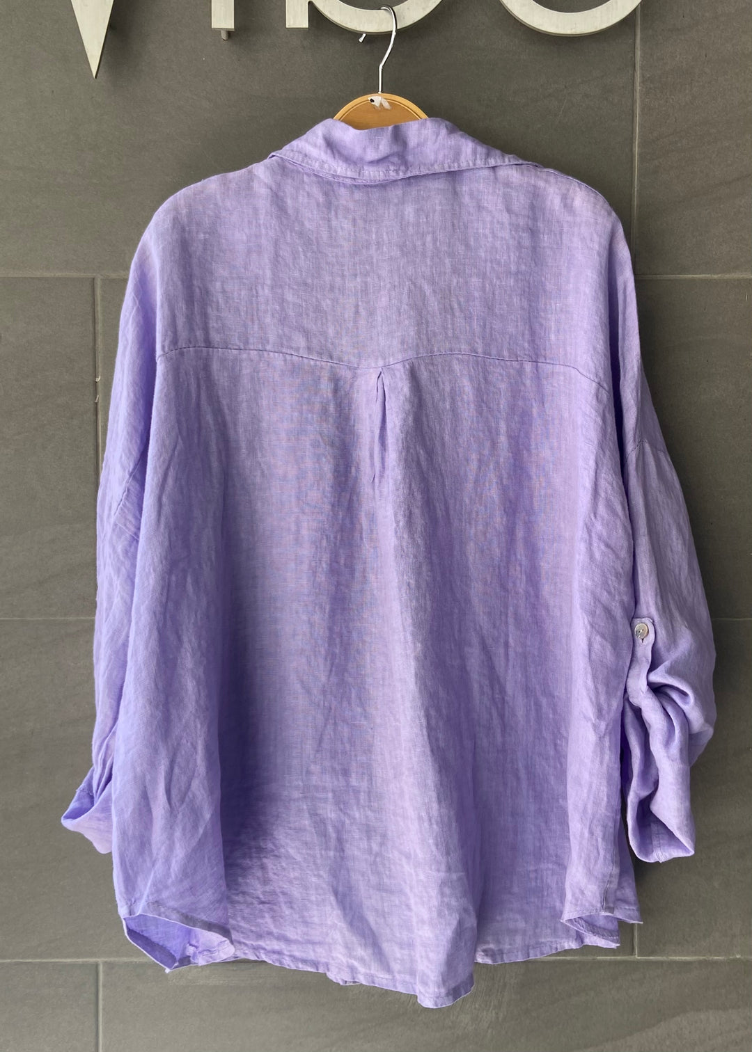 Meo Linen Rome Button Down Shirt (Lavender)