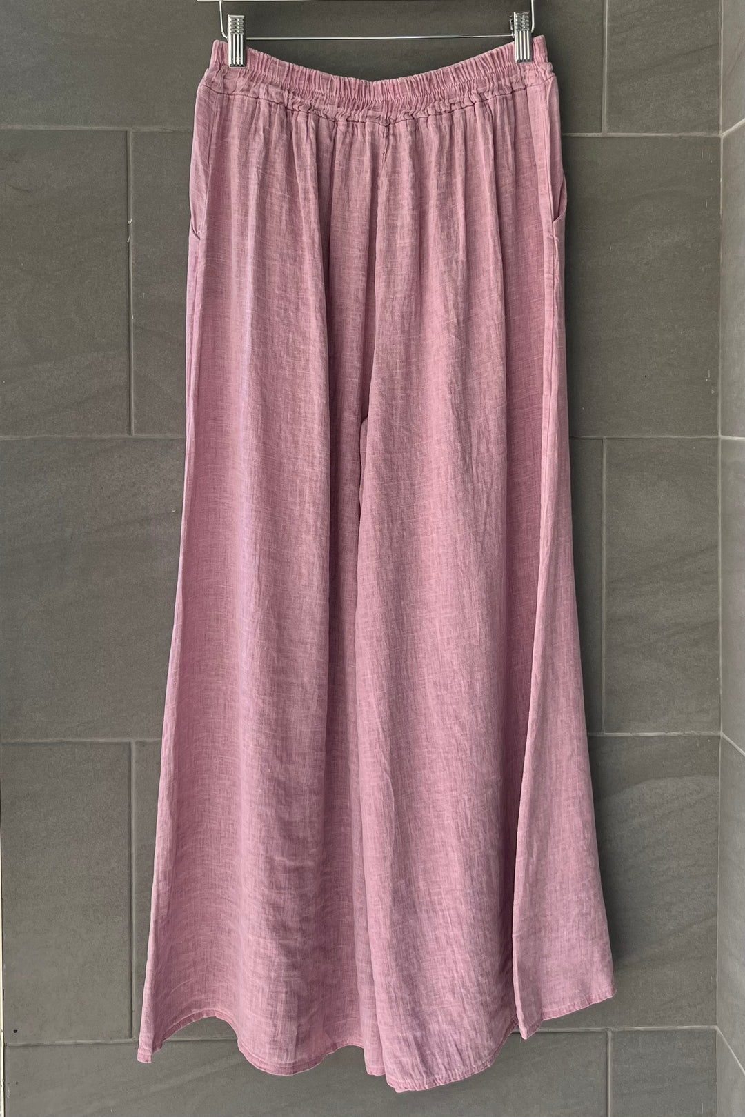 Meo Linen Milena Button Pants (Dark Pink)