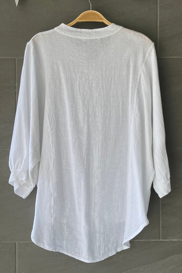 Meo Linen Ravenna Button Down Shirt (White)