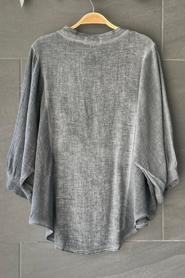 Meo Linen Ravenna Button Down Shirt (Charcoal)