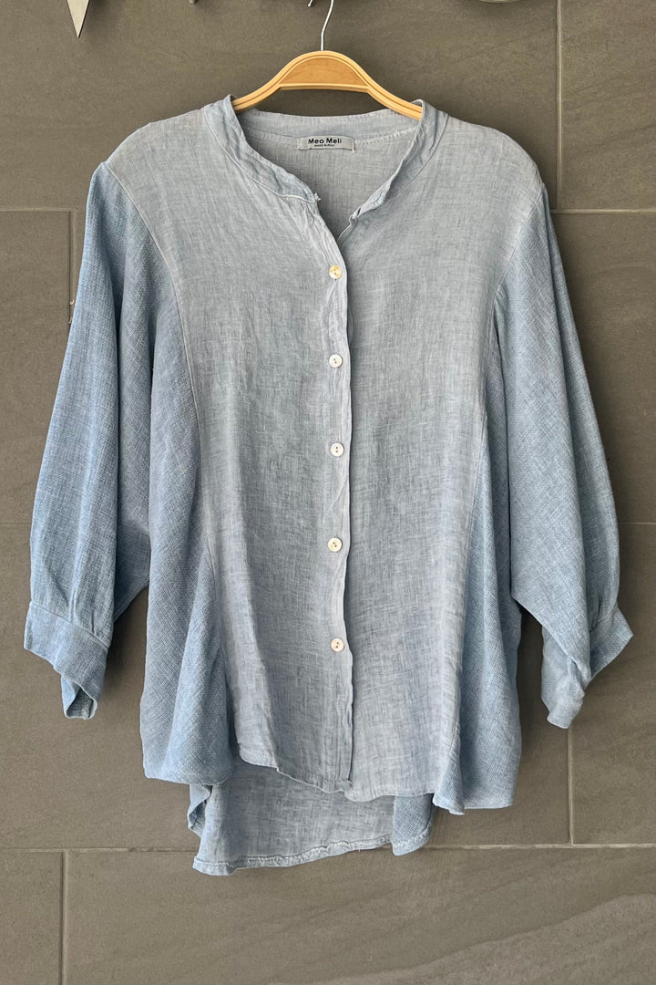 Meo Linen Ravenna Button Down Shirt (Denim)