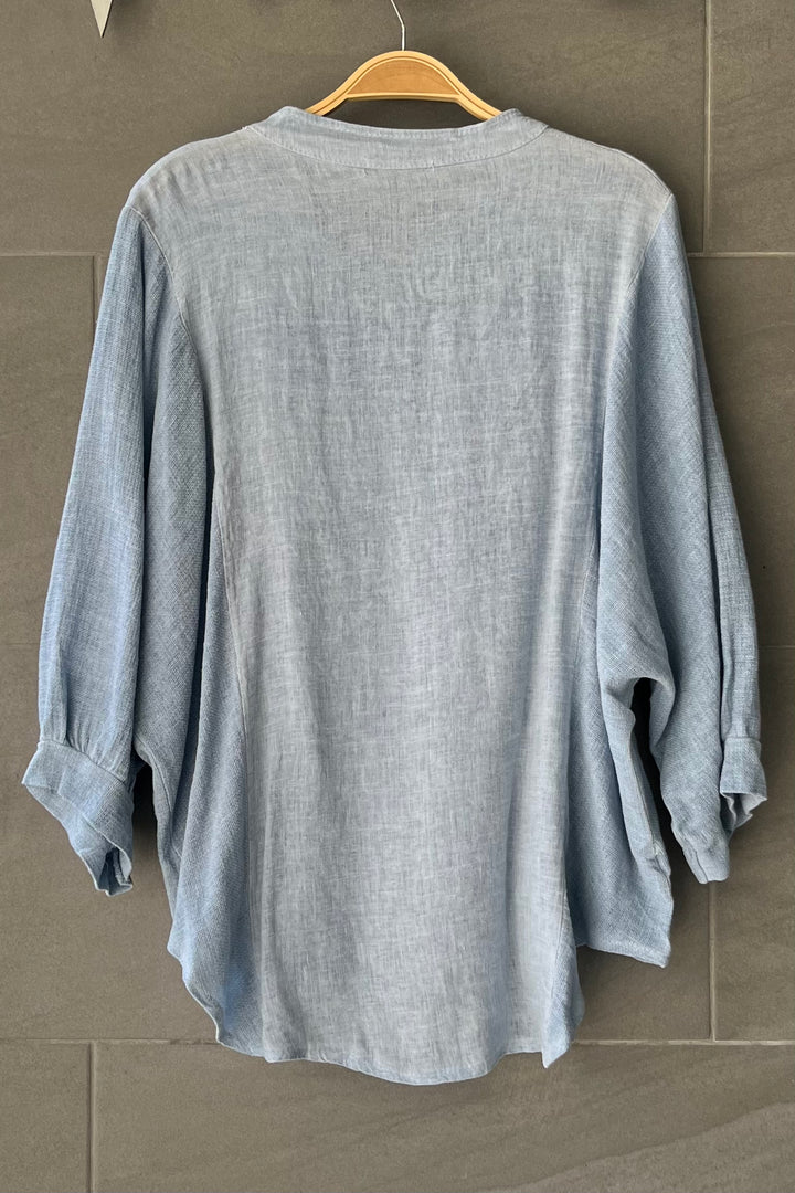 Meo Linen Ravenna Button Down Shirt (Denim)
