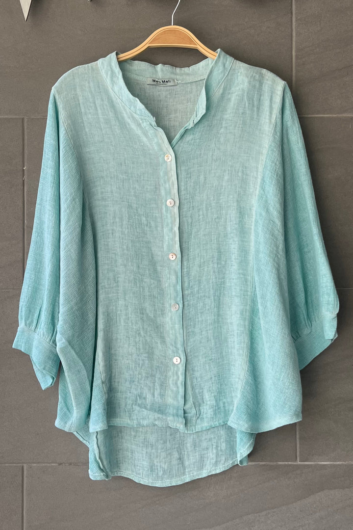 Meo Linen Ravenna Button Down Shirt (Jade)
