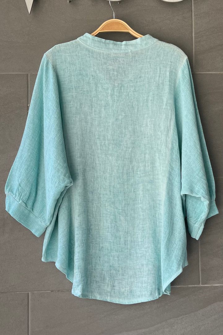 Meo Linen Ravenna Button Down Shirt (Jade)