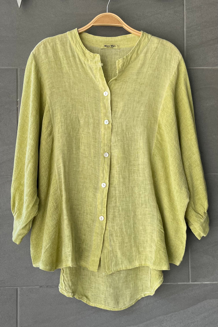 Meo Linen Ravenna Button Down Shirt (Lime)