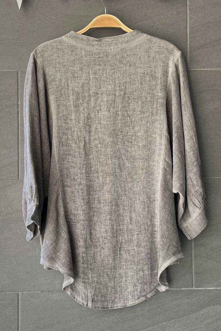 Meo Linen Ravenna Button Down Shirt (Taupe)