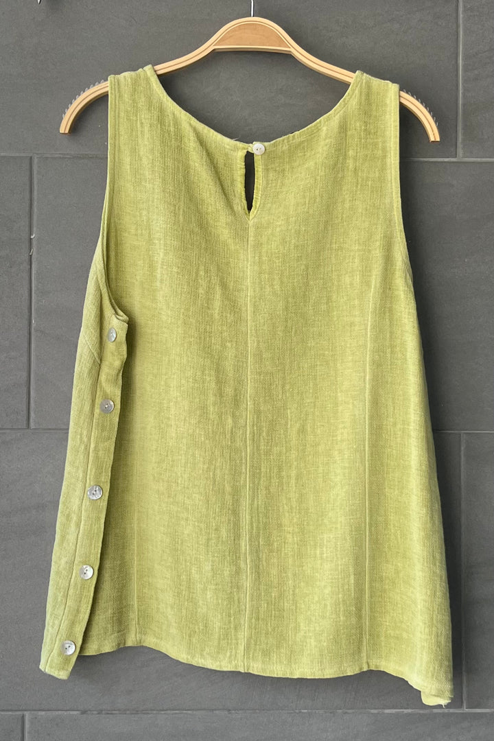 Meo Linen Emilia Button Tank (Lime)