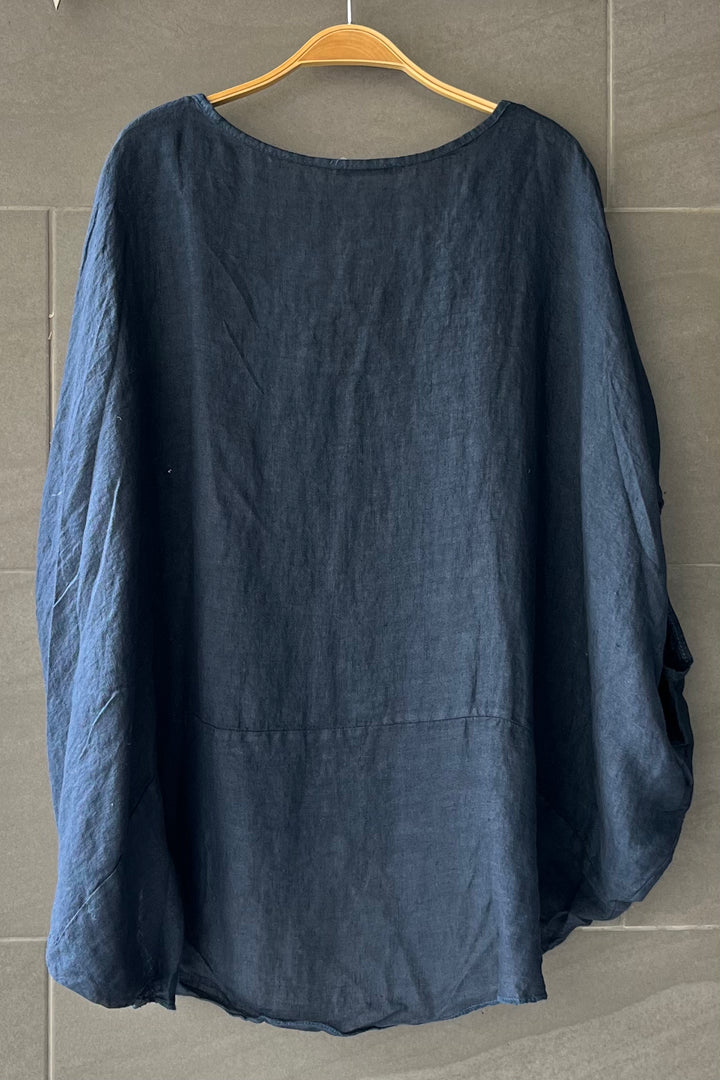 Meo Linen Cortina Tee (Navy)