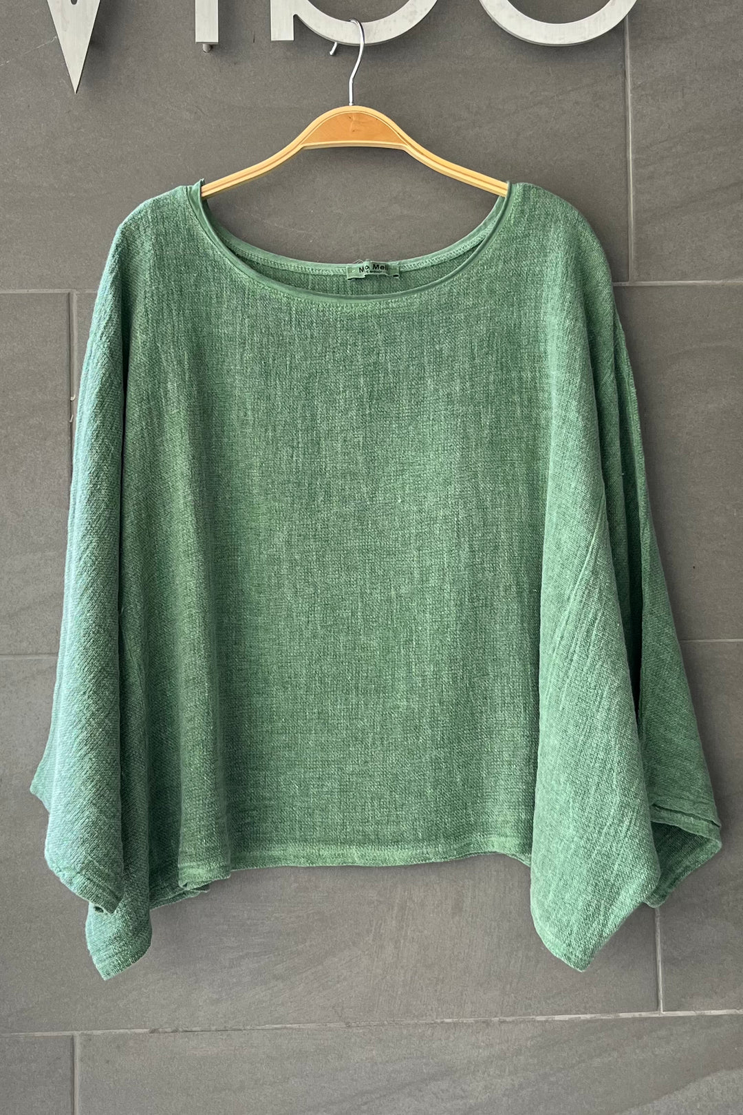 Meo Linen Boxy Dolman Tee (Forest Green)