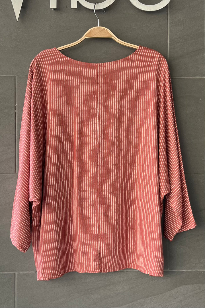 Meo Linen Vittoria Top (Striped Chili)