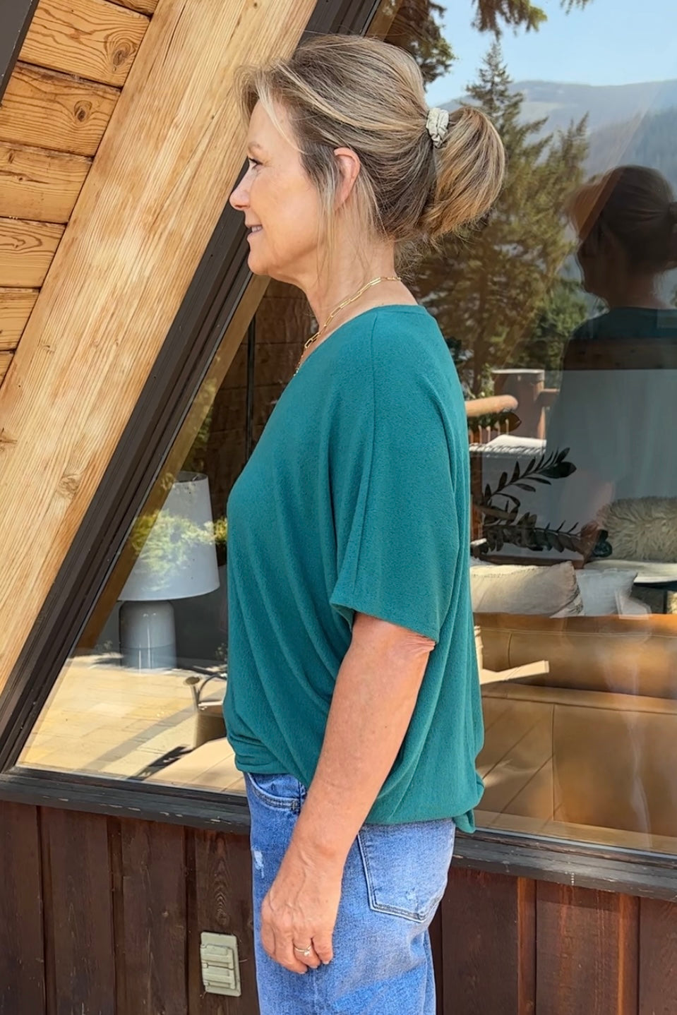 Jolie Slouchy Dolman Tee (Spruce)