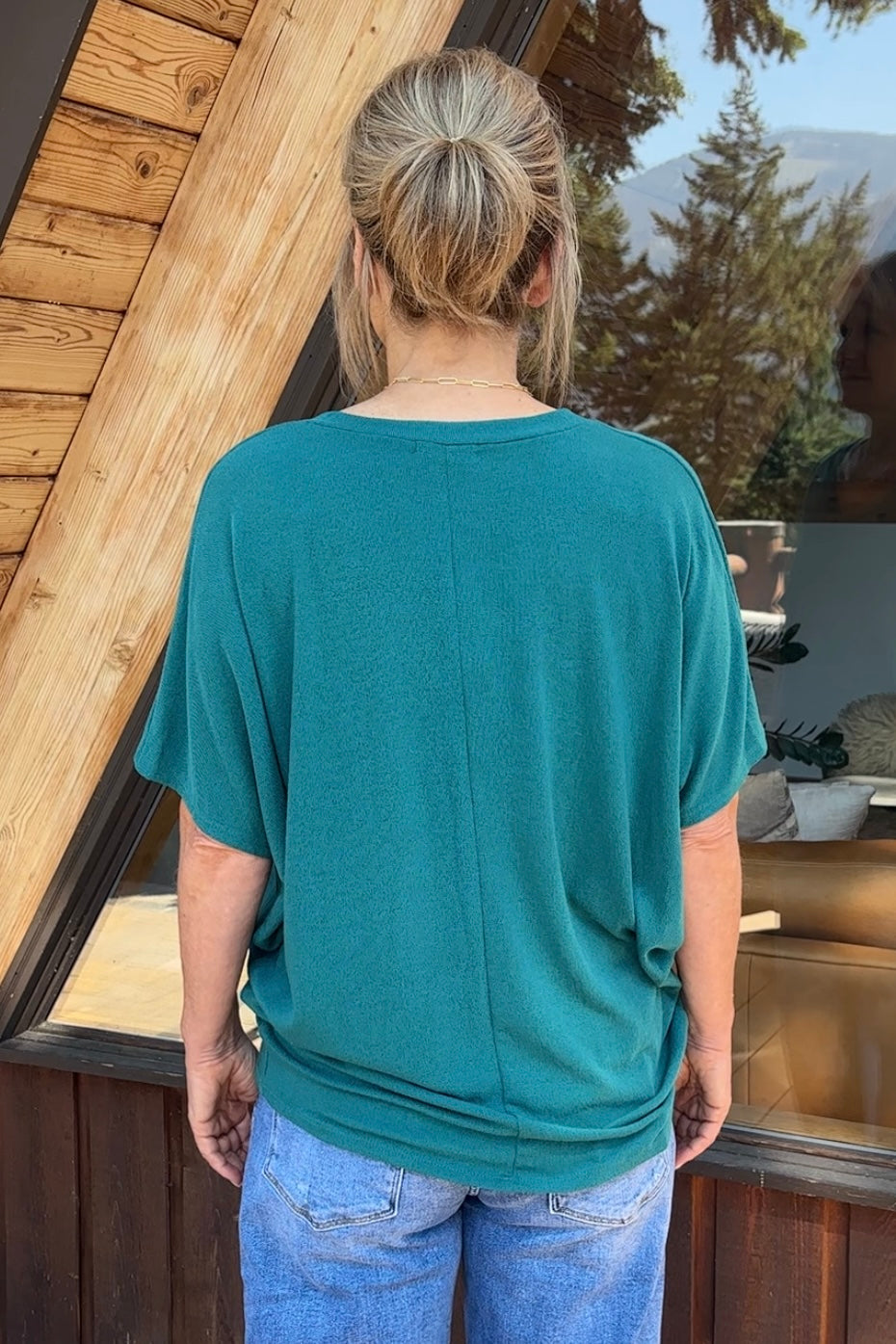Jolie Slouchy Dolman Tee (Spruce)