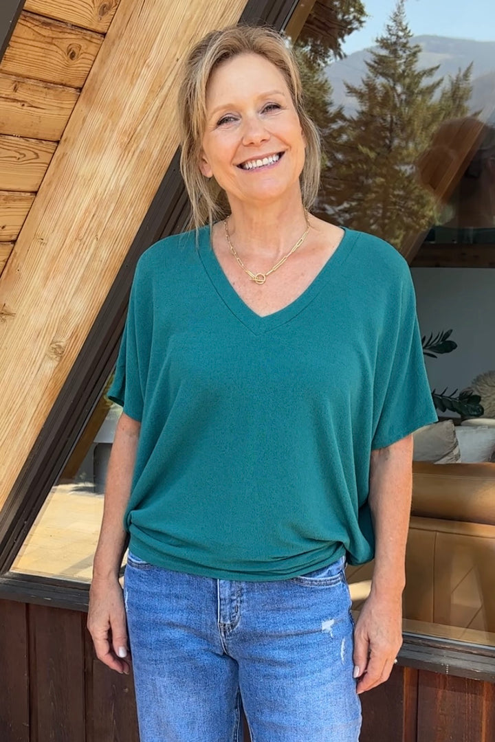 Jolie Slouchy Dolman Tee (Spruce)