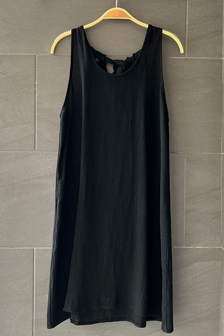 Meo Linen Tank Dress (Black)