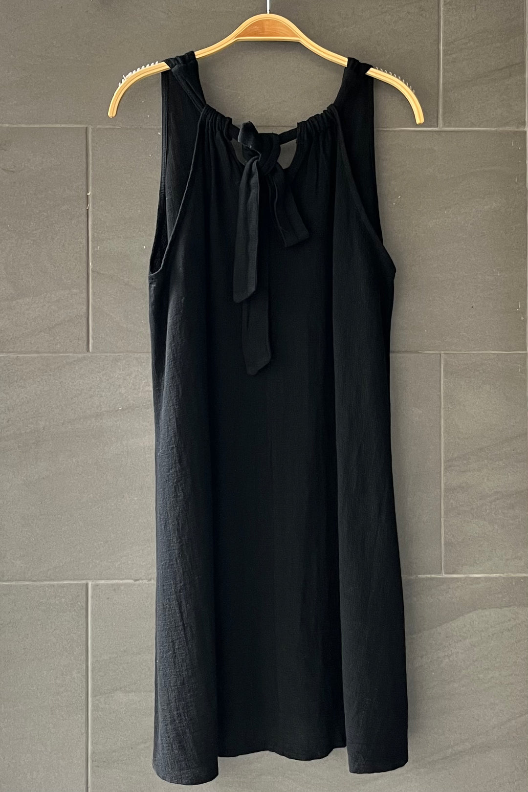 Meo Linen Tank Dress (Black)
