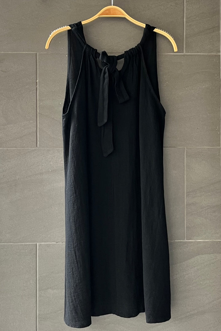 Meo Linen Tank Dress (Black)