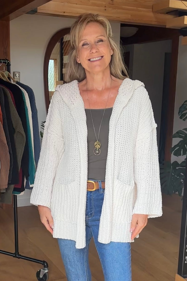 My Cozy Chenille Knit Cardigan (Ivory)