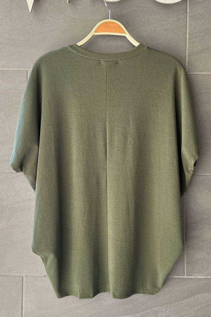 Jolie Slouchy Dolman Tee (Olive)