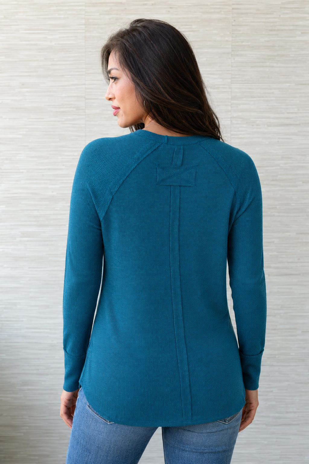 Zen Relaxed Waffle Top (Teal)