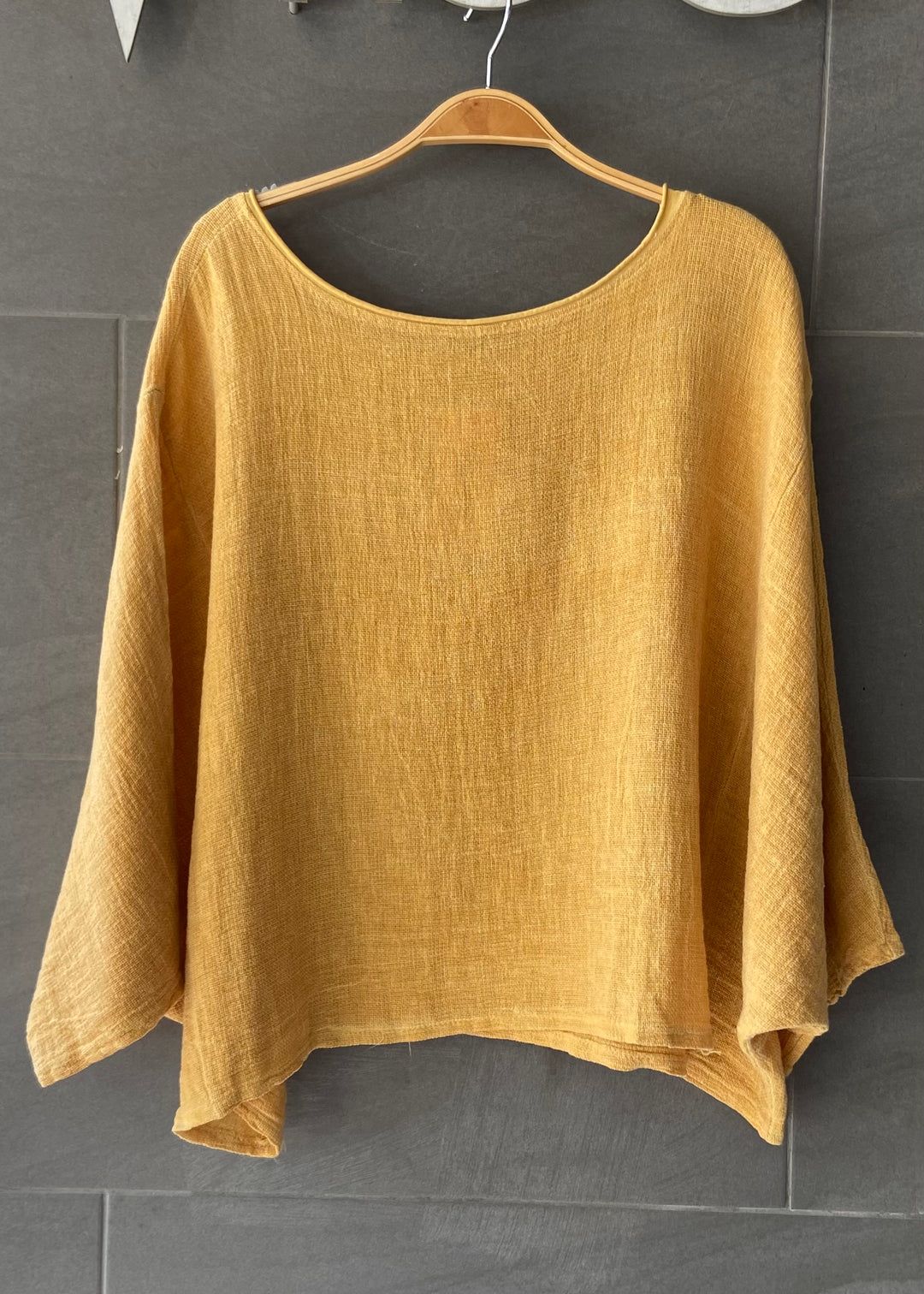 Meo Linen Boxy Dolman Tee (Mustard)